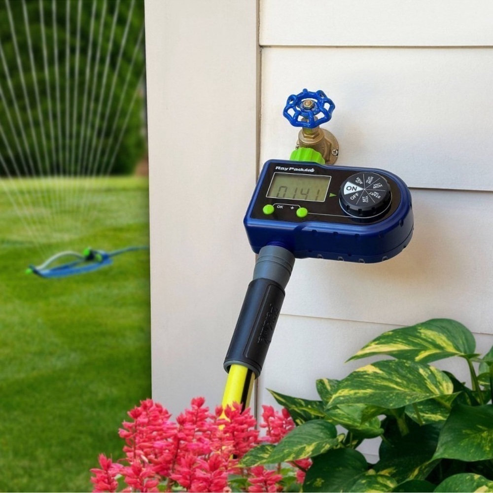 1-Zone Electronic Sprinkler Timer: Digital Display, Leakproof, Weatherproof,